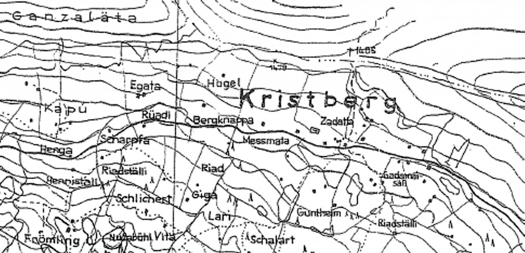 Flurnamenkarte - Ausschnitt Kristberg