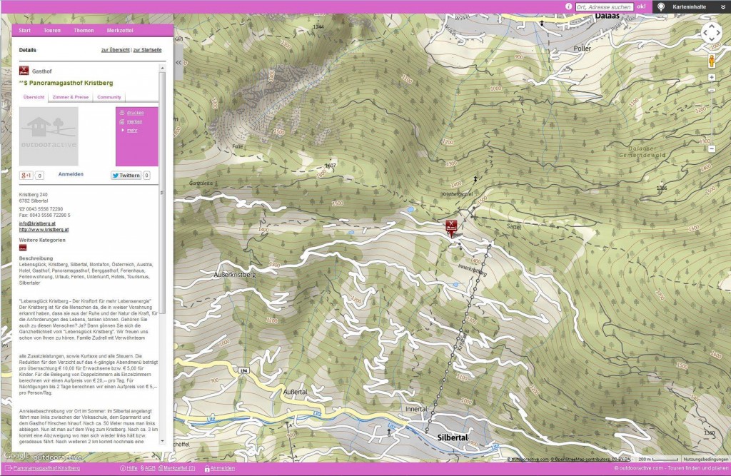 Interaktive Karte vom Montafoner Aktivprogramm 